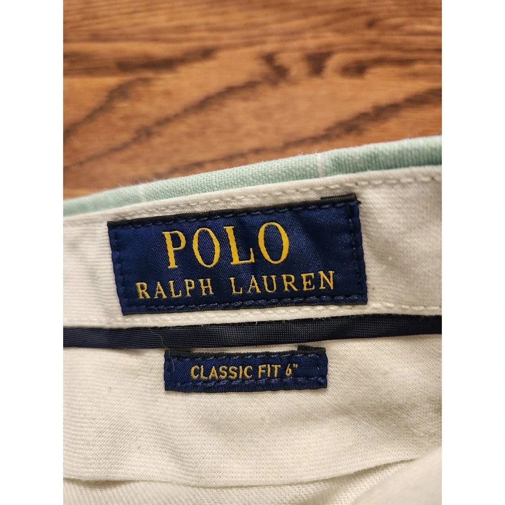 Polo Ralph Lauren Shorts Mens 30 Hawaiian Marlin Classic Fit Linen Blend Chino‎
